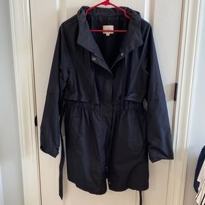 Loft black rain jacket, size medium